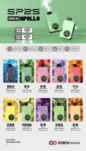 12000-1 新品上市💥SP2抛棄式12000口 室内搭飛機專用(有煙/無煙雙模式可調) 買十送一可備注口味